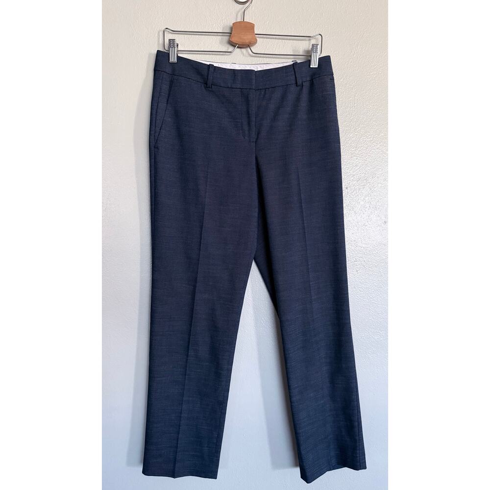 ANN TAYLOR medium blue straight leg Kate Fit stretch trouser pleat pants - Picture 2 of 8